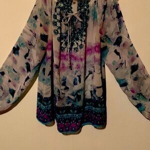 Jennifer Lopez Multicolor Floral Blouse